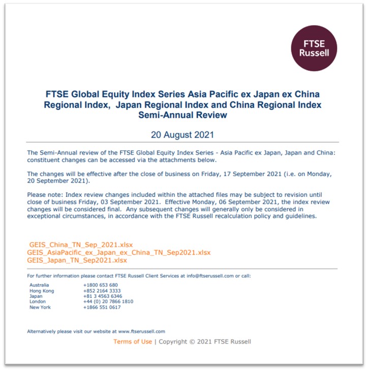 ”TG反波胆科技“被纳入富时指数